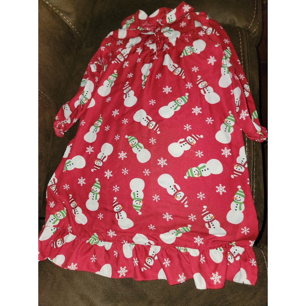 Gymboree holiday Christmas snowman gymmies pajamas nightgown size 5‎ 6